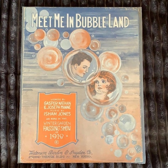 1918 Theater Sheet Music Meet Me In Bubble Land - Picture 2 of 6